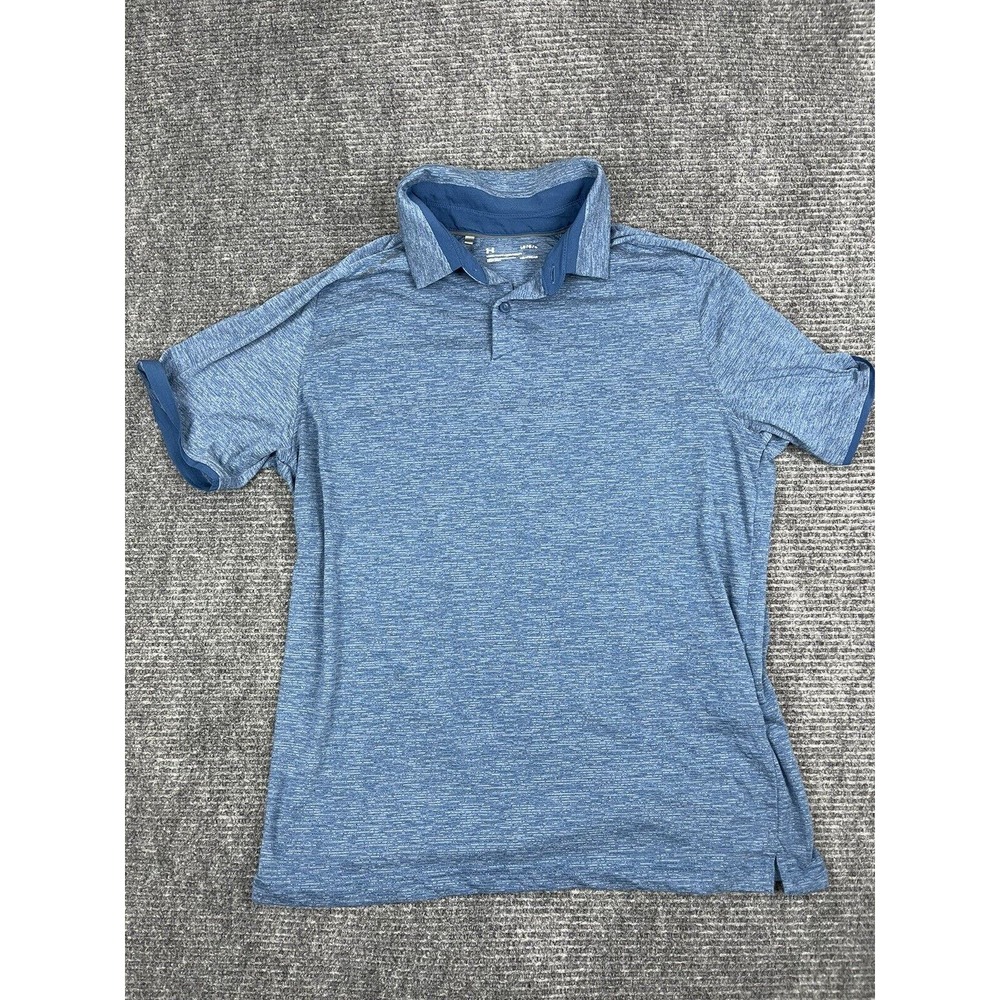 Under Armour Shirt Mens Large Short Sleeve Tour Tips Polo Golf Stretch Light